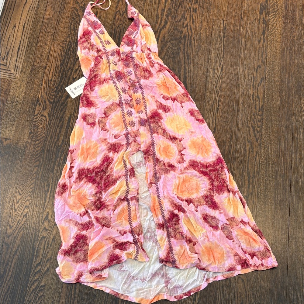 Pull&Bear Pink and Orange Halter Dress. NWT